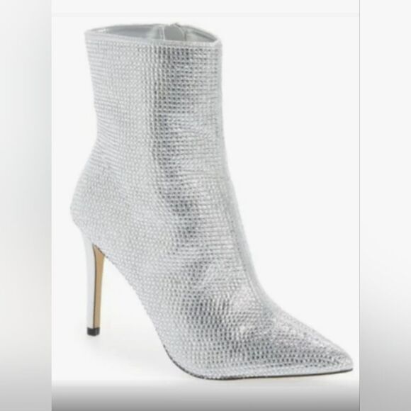 BP Athenna Crystal Bootie In Silver Heat Seal NWOT sz 5 - Picture 1 of 7